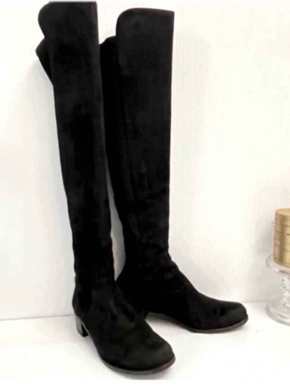 Stuart Weitzman Black Over-the-Knee Suede Boots Size 7.5